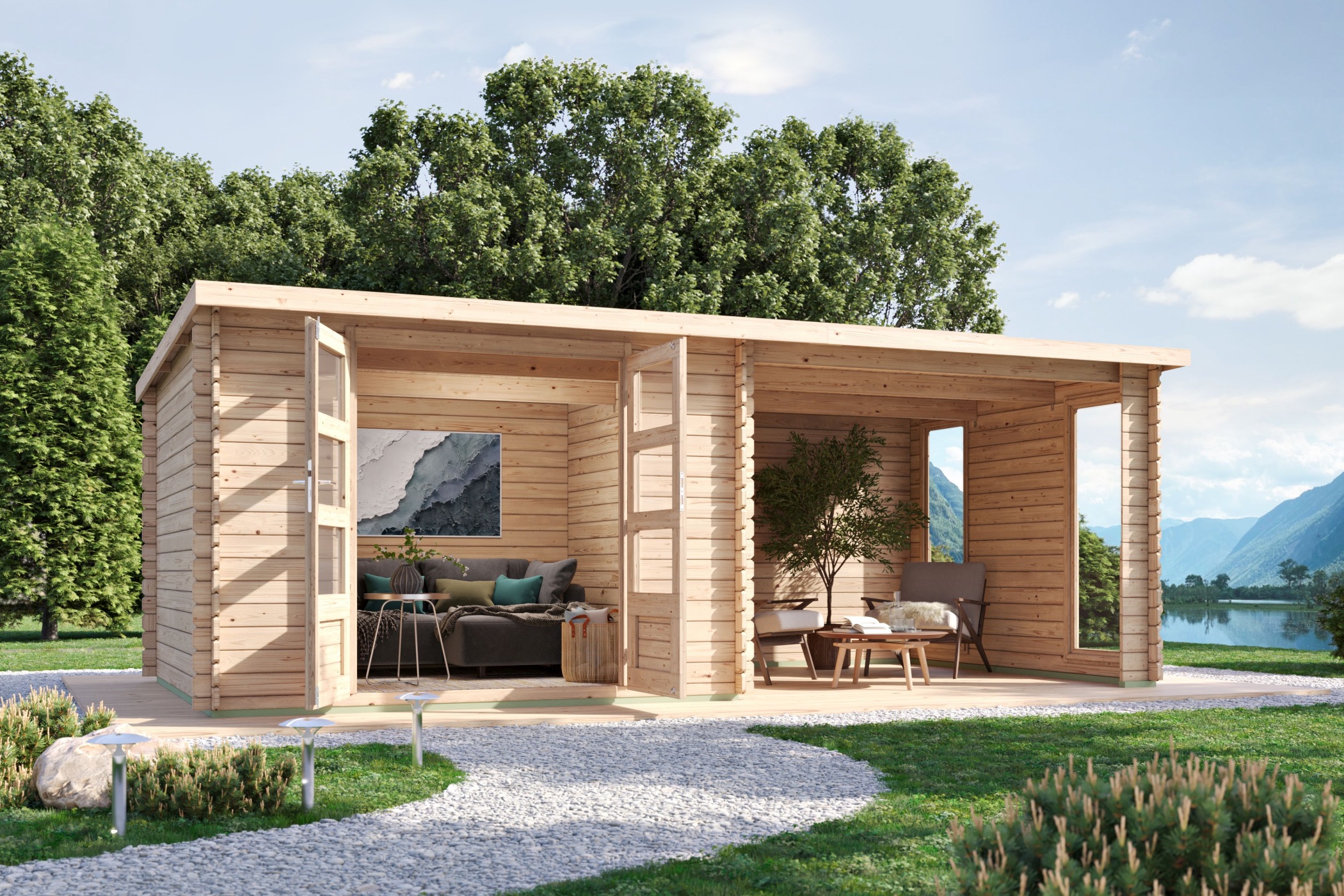 Garden house Enfield with 3 meter extension roof and window