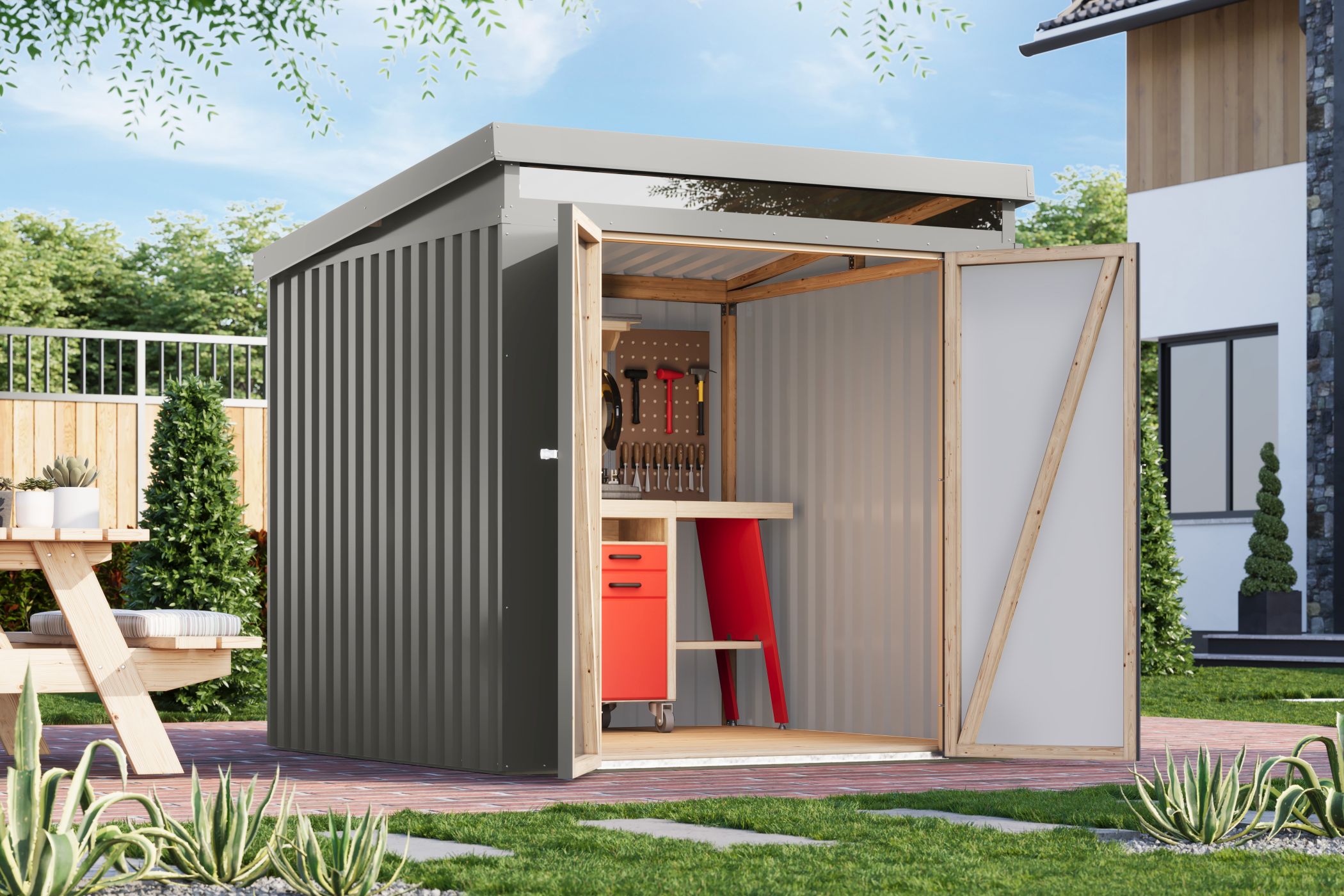 Drinnen, Innenarchitektur, Geräteschuppen