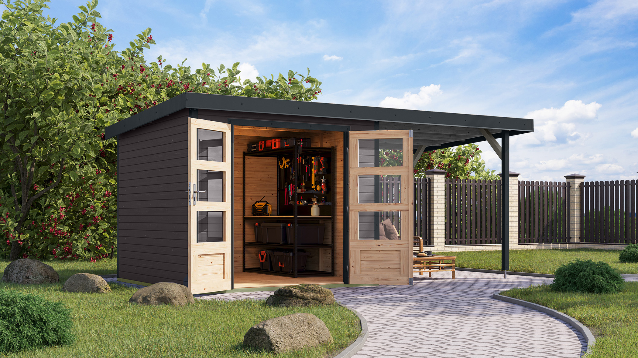 Garden Shed Wood & Metal Jupiter 3.5