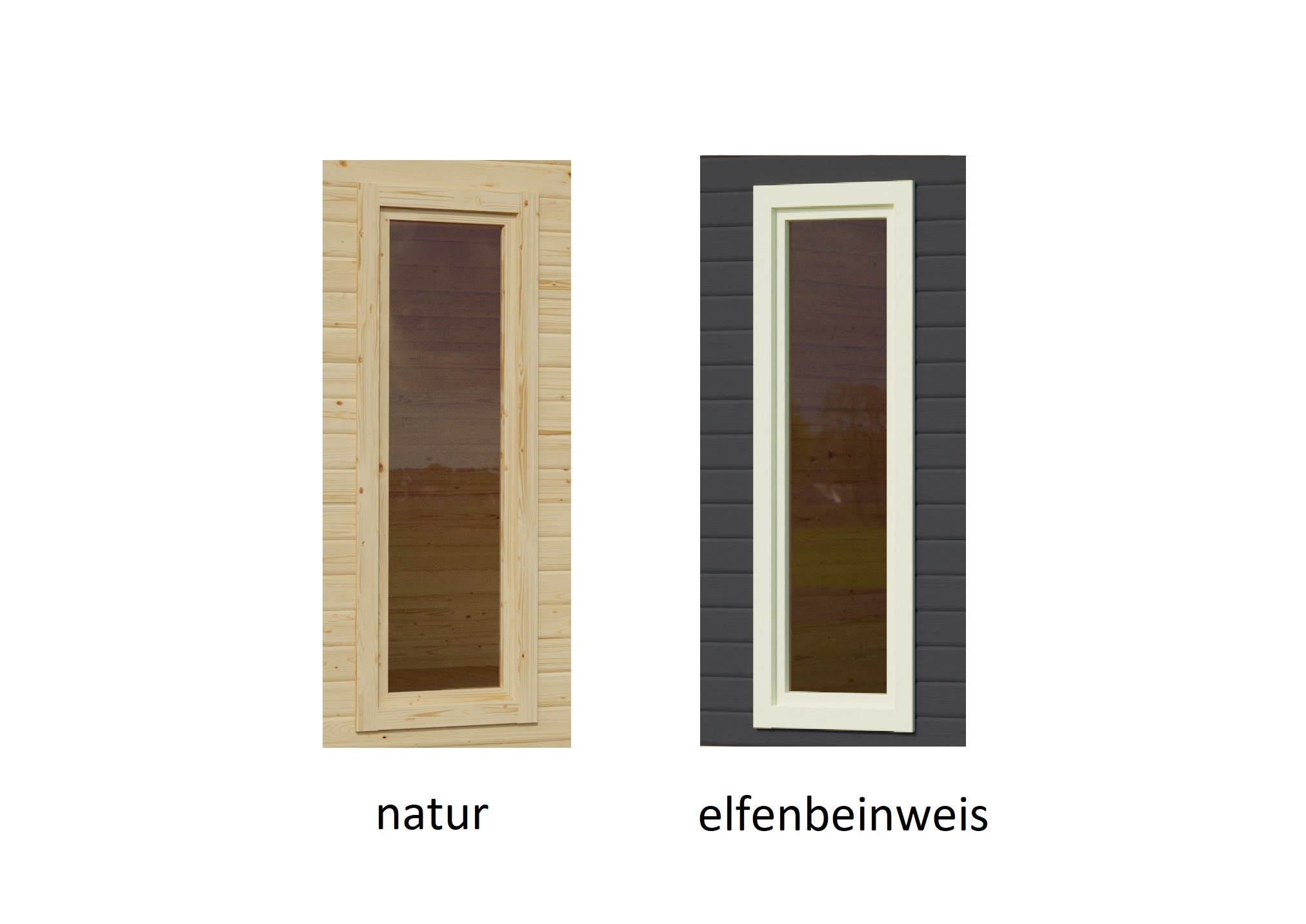 Fenster für 38mm Wandstärke 600mm x 1695mm feststehend