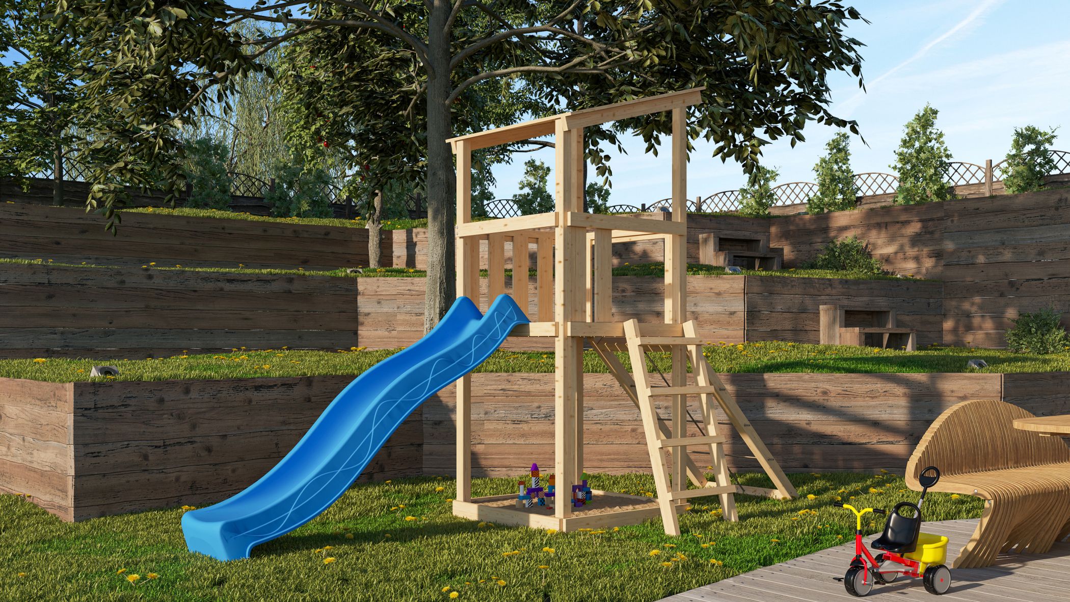 Play Area, Outdoor Play Area, Outdoor, Grass, E-Scooter