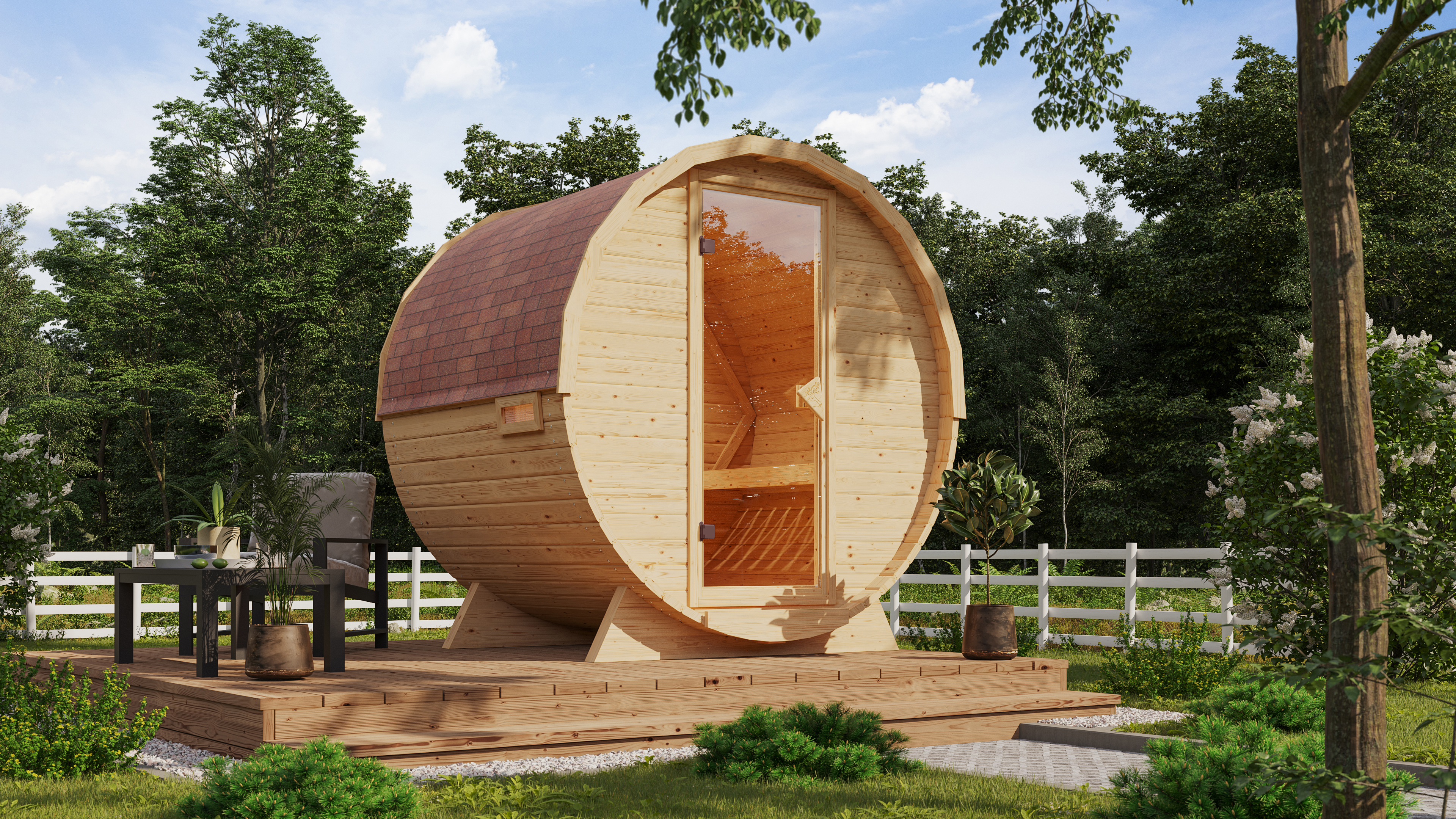 Barrel sauna 1
