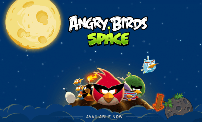 Scrolling wallpaper of the angry birds space.