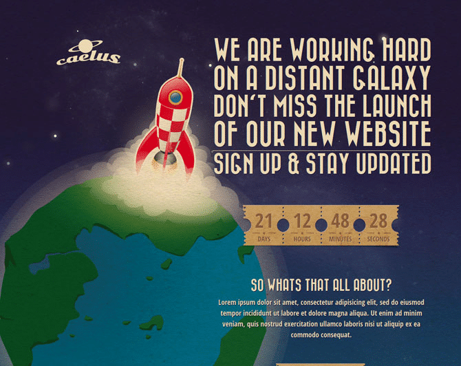 A page under construction with a rocket on it.