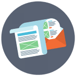 An envelope containing a sheet of paper.