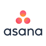 The asana logo on a black background.