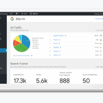 A laptop displaying a WordPress dashboard using the Site Kit plugin.