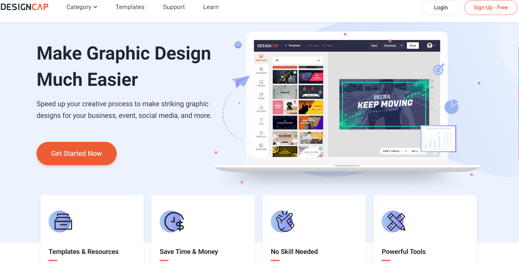 The home page of a graphic design and web design site.