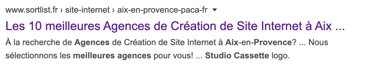 Studio Cassette among the 10 best web agencies in Aix en Provence