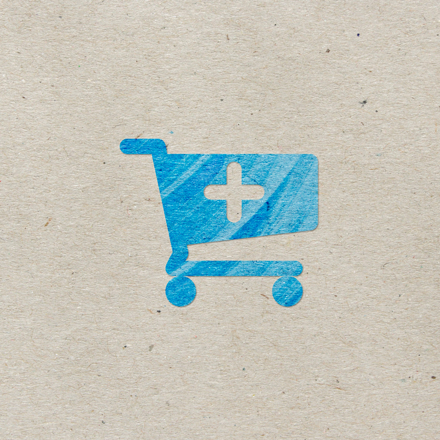 A blue basket on a sheet of paper for Dukaan or Shopify.