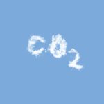 A cloud with the word CO2 written on it, representing the carbon footprint of a company's activities.